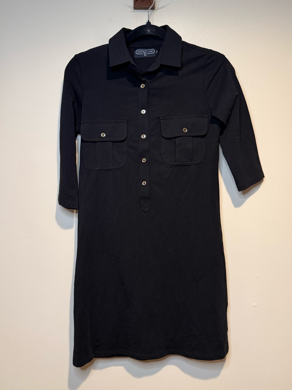Duffield Lane Black half Sleeve Shirt Dress